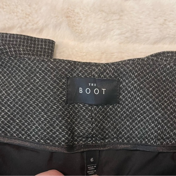 White House Black Market 6 Grey Grid Belted Pleat BootCut Preppy City Work Pants - Picture 9 of 9